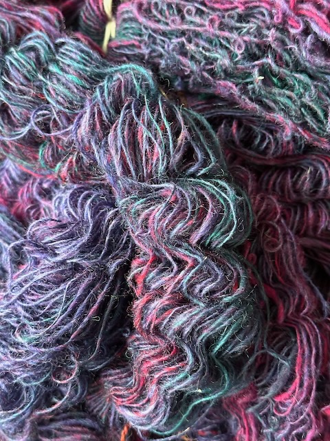 Spun yarns (Rambouillet and mohair, commercially-dyed)