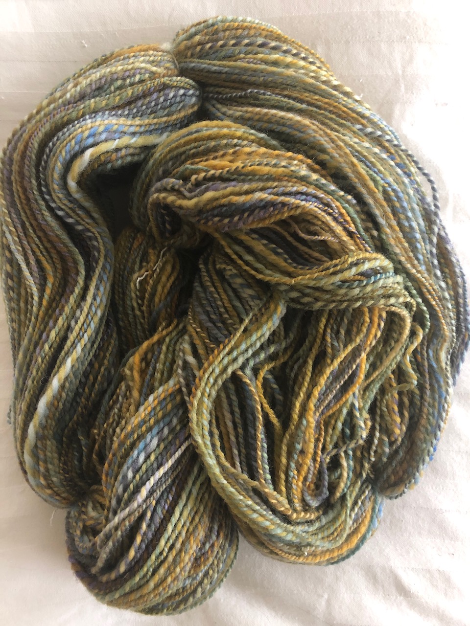 Spun yarn (Merino and/or Columbia, hand-dyed)