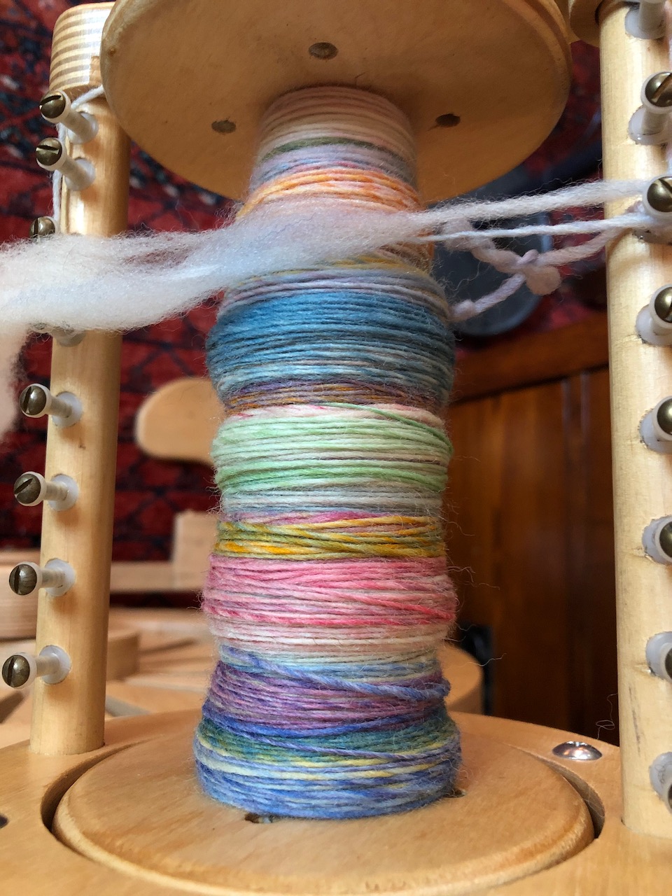Unplied singles (Merino and/or Columbia, hand-dyed)